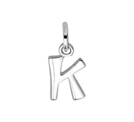 Zilveren bedel letter K