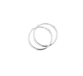 Zilveren oorringen rond 9 - 17 mm x 1,3 mm