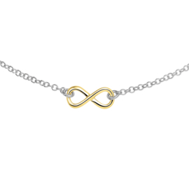 Zilveren ketting dames met infinity of peace 40 - 44 cm x 2,1 mm