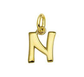 Gouden letter N hanger