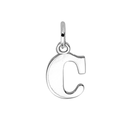 Zilver hanger letter C gerhodineerd