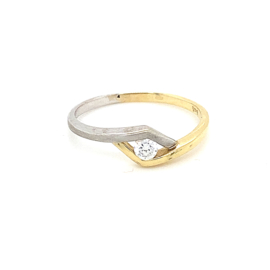 Gouden ring dames 14 karaat zirkonia mt 17,25/ 18,25