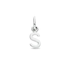 Zilver hanger letter S gerhodineerd