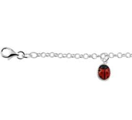 breedtegraad Het eens zijn met verkeer Zilveren bedelarmband kind lieveheersbeestjes/ kevertje 15 cm | Armbanden |  Juwelier de Vlinder - zilveren sieraden