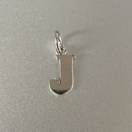 Zilver hanger letter J gerhodineerd