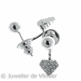 Zilveren oorbel bol 5 - 8 mm zilver