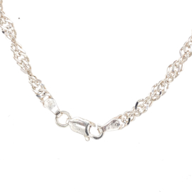 Zilveren dames collier ketting 42 cm en 45 cm singapore x 3,5 mm