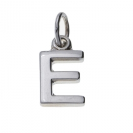 Zilver hanger letter E