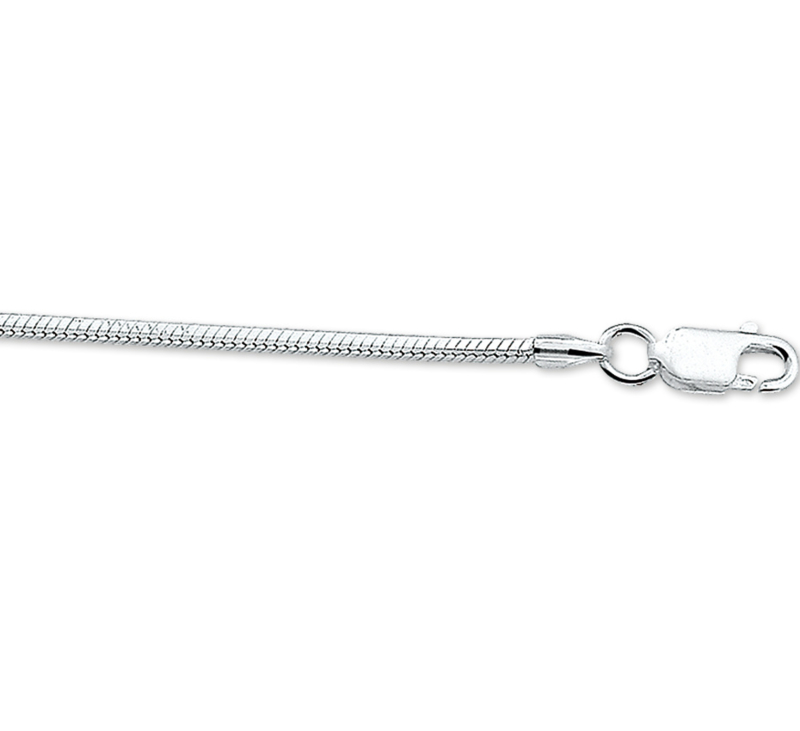 Zilveren slangenketting achtzijdig cm x 1,0 - 1,7 mm | Zilveren kettingen slang | Juwelier Vlinder - zilveren sieraden