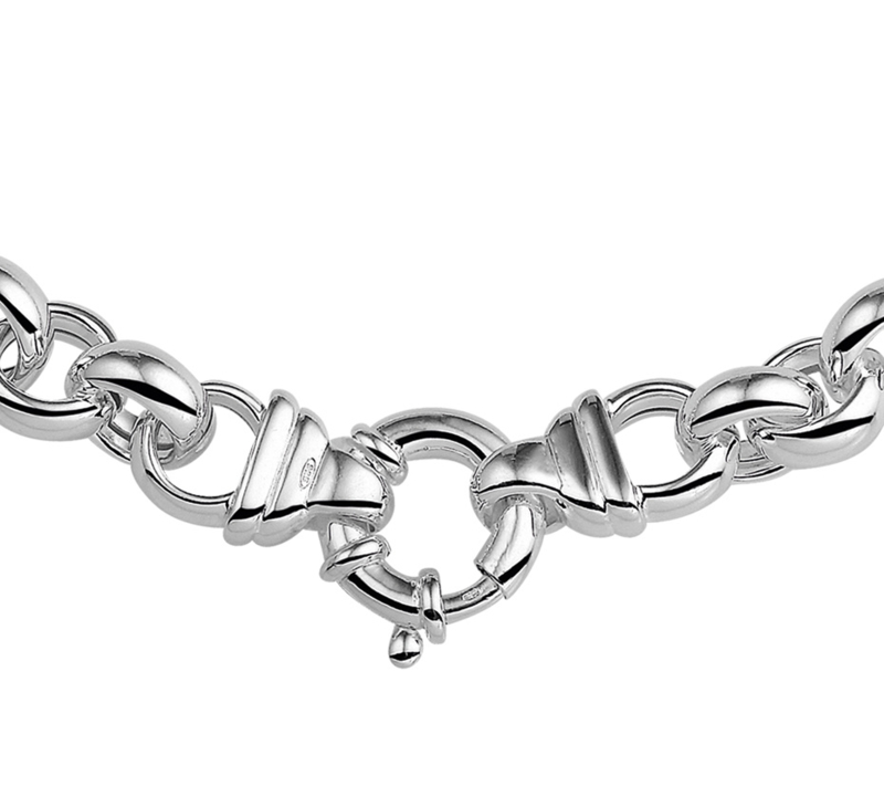 verdund Methode Mand Zilveren ketting jasseron 50 cm x 10-12,5 mm | Zilveren kettingen jasseron  | Juwelier de Vlinder - zilveren sieraden