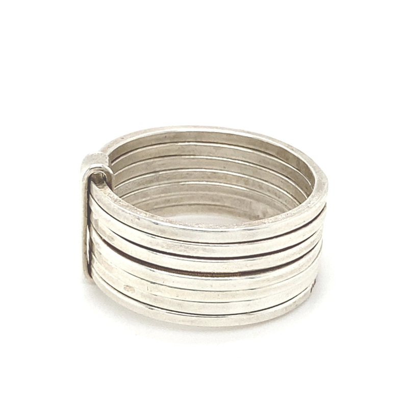 Motivatie zuiger dwaas Zilveren ring breed mt 16,25 - 19,5 x 10 mm (Ringmaat: 16,25) | Ringen |  Juwelier de Vlinder - zilveren sieraden