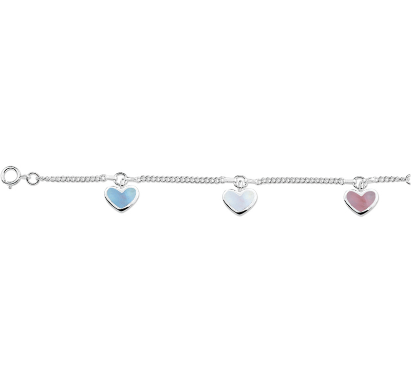 Geometrie kader Licht Zilveren bedelarmband kind met hartjes 11-13 cm | Armbanden | Juwelier de  Vlinder - zilveren sieraden