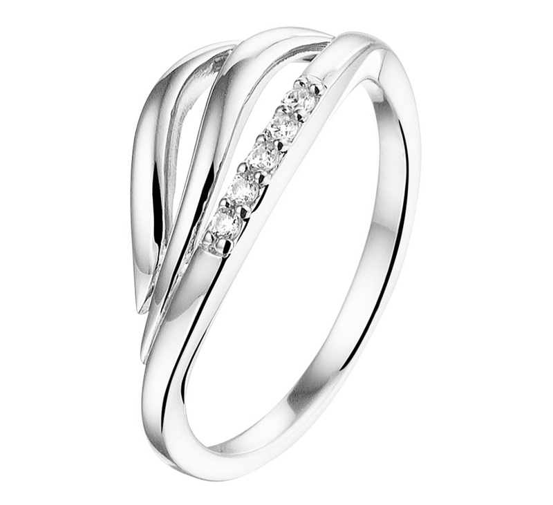 overdracht Recreatie Succesvol Zilveren ring zirkonia fantasie maat 15 - 19 | Zilveren ringen maat 15 en  16 | Juwelier de Vlinder - zilveren sieraden