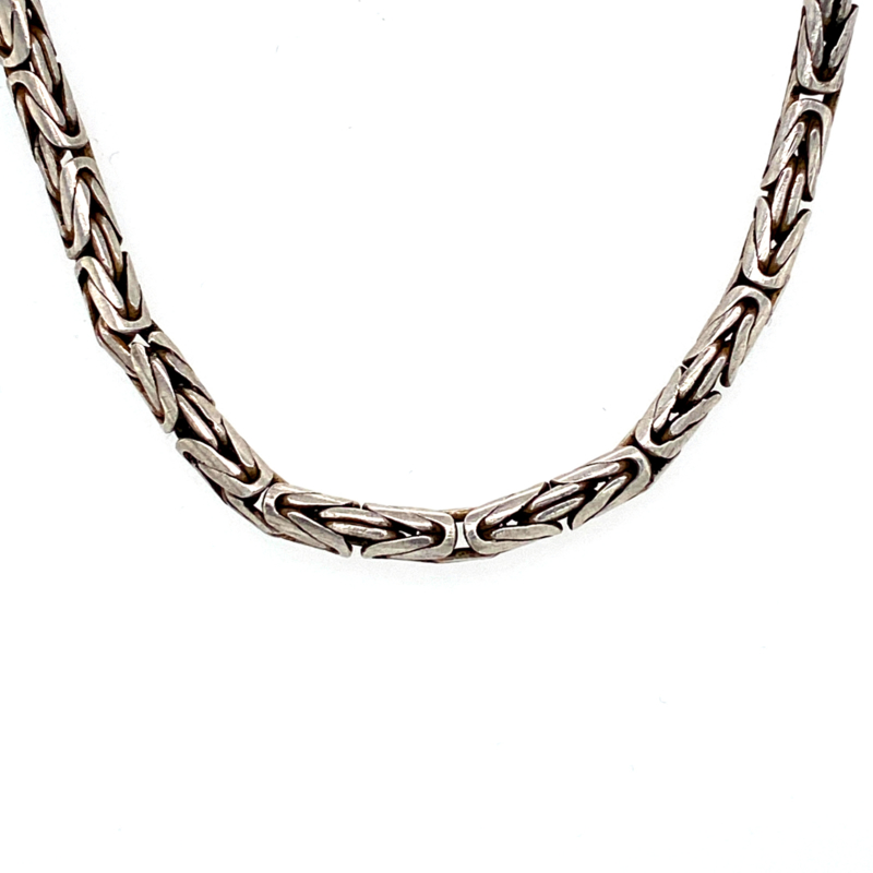 hybride nauwkeurig molen Zilveren koningsketting geoxideerd lang 75 cm x 5,5 mm | Kettingen |  Juwelier de Vlinder - zilveren sieraden