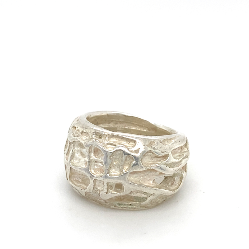 Zilveren ring Italiaans design mt 17