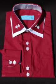 Italiaans overhemd bordeaux rood