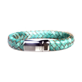 Heren Armband Turquoise Leder RVS | Bela Donaco Jewelry