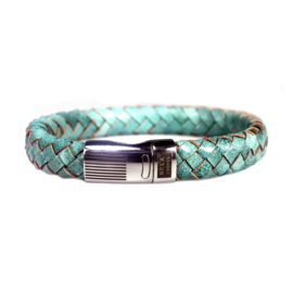 Heren Armband Turquoise Leder RVS | Bela Donaco Jewelry