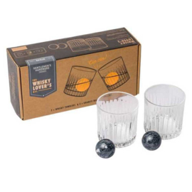 Whiskey Tumbler Glazen met Chill Stones - set van 2 | Gentlemen's Hardware