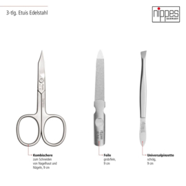 Manicure set 3-delig RVS – COGNAC | Nippes Solingen