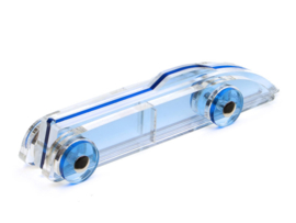 Lucite Car No1 Large Blauw / Smoke | Ikonic Toys