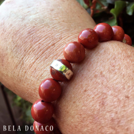 Heren Armband Redstone en Zilver | Bela Donaco Jewelry