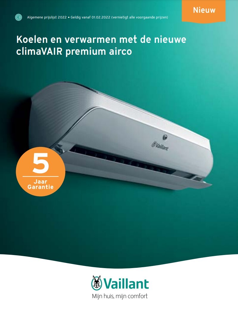 Download prijslijst Vaillant 2022