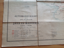 Automobielkaart der Java Motor Club van Java en Madoera + oude landkaart van Oost-Java