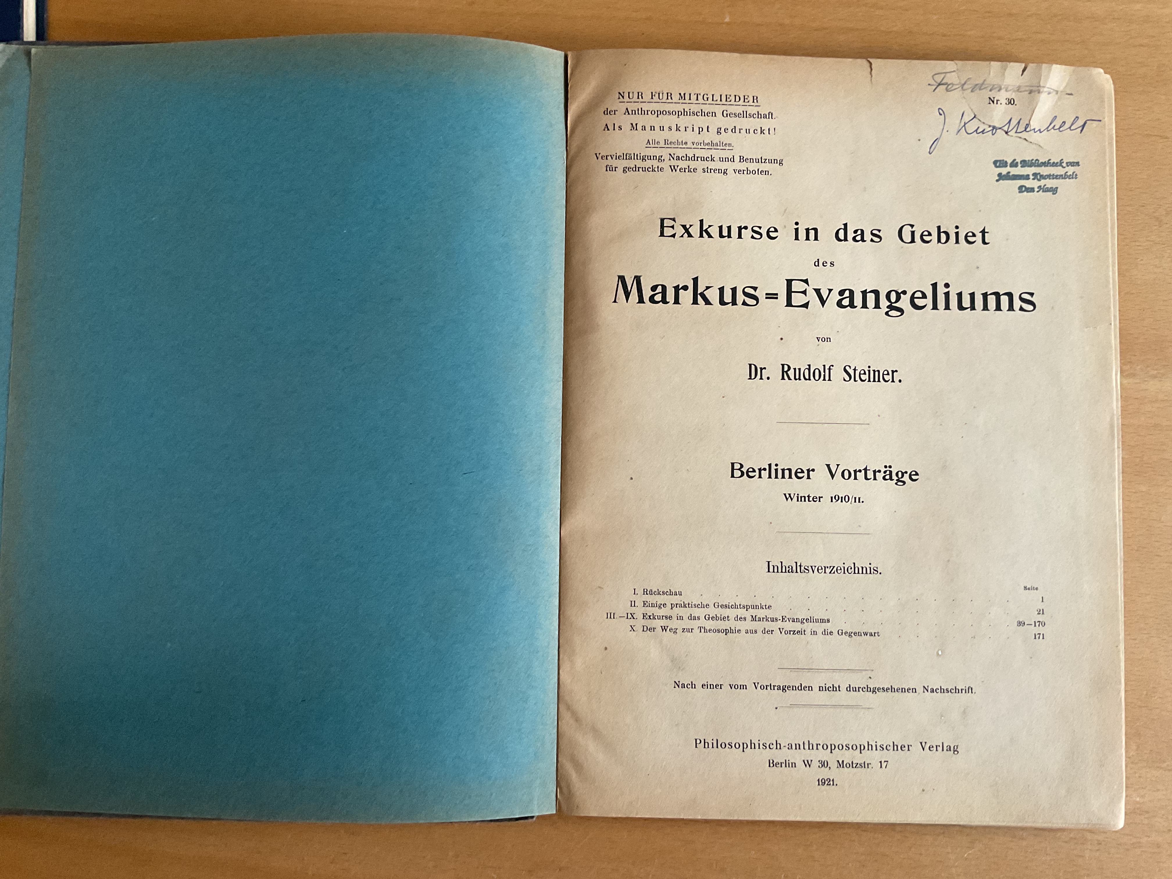 Exkurse in das Gebiet des Markus-Evangeliums - R. Steiner
