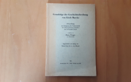 Grundzüge der Geschichtschreibung von Erich Marcks - P. Wenger