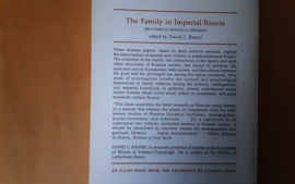 The Family in Imperial Russia - D.L. Ransel