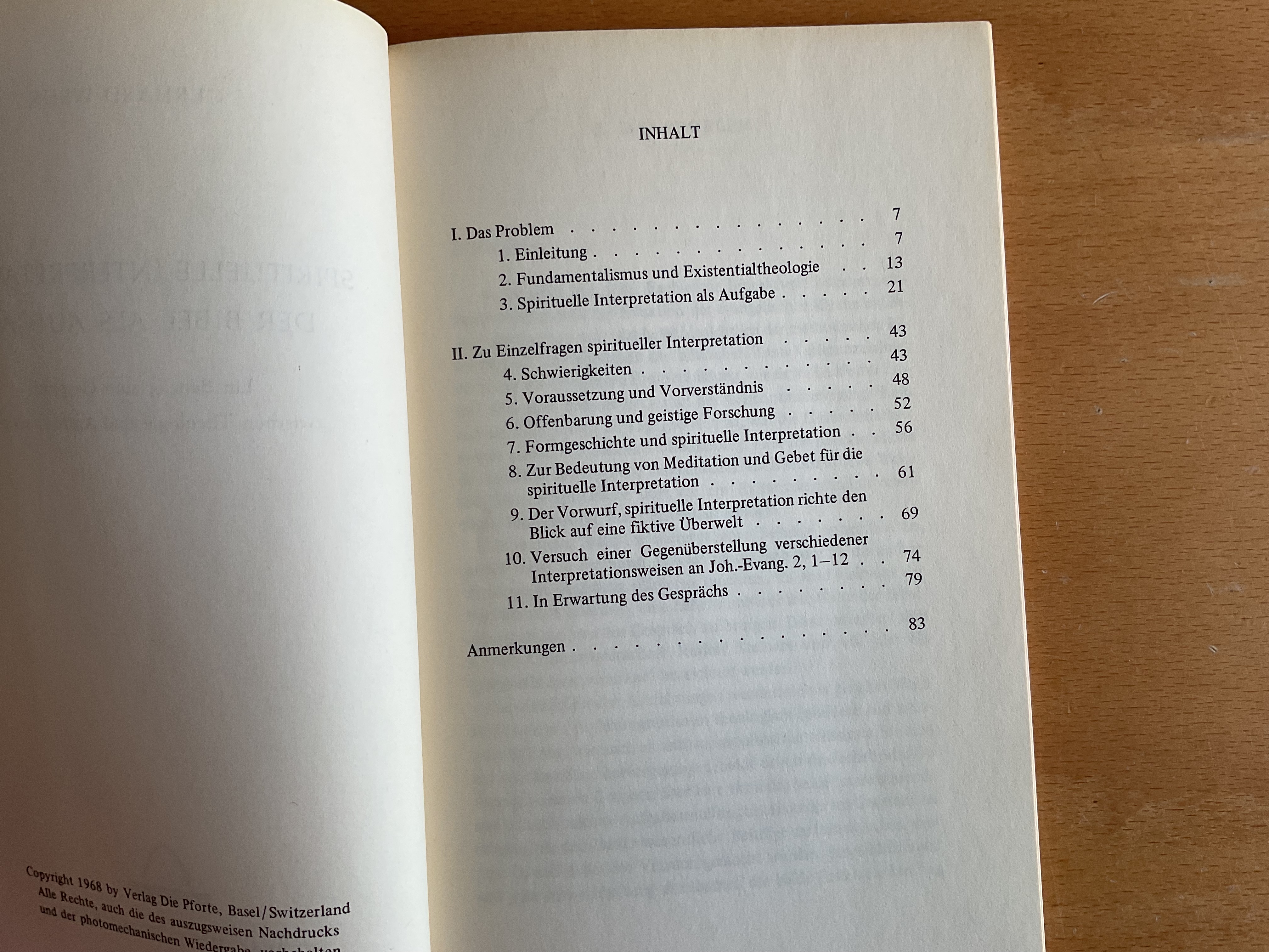 Spirituelle Interpretation der Bibel als Aufgabe - G. Wehr