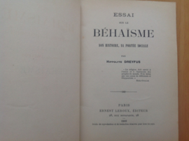 Essai sur le Behaïsme son histoire, sa portee sociale - H. Dreyfus
