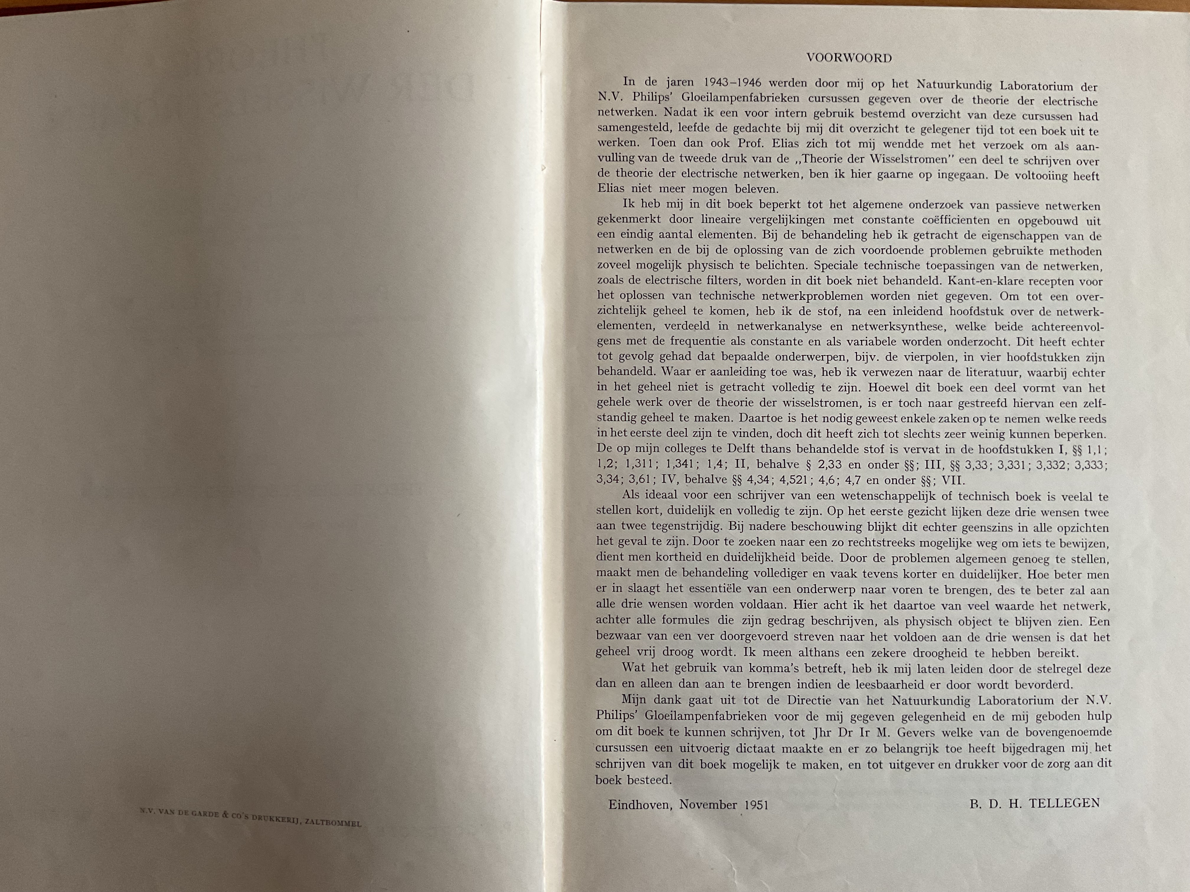 Theorie der wisselstromen - G.J. Elias / B.D.H. Tellegen