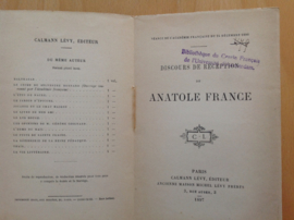 Discours de reception de Anatole France