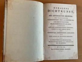 Horazens Dichtkunst, in neu entdeckter Ordnung: das vollkommenste Lehrgedicht des Altertums, ein Meisterstück der Nachahmungskunst und Kürze - J.Ch. Regelsberger