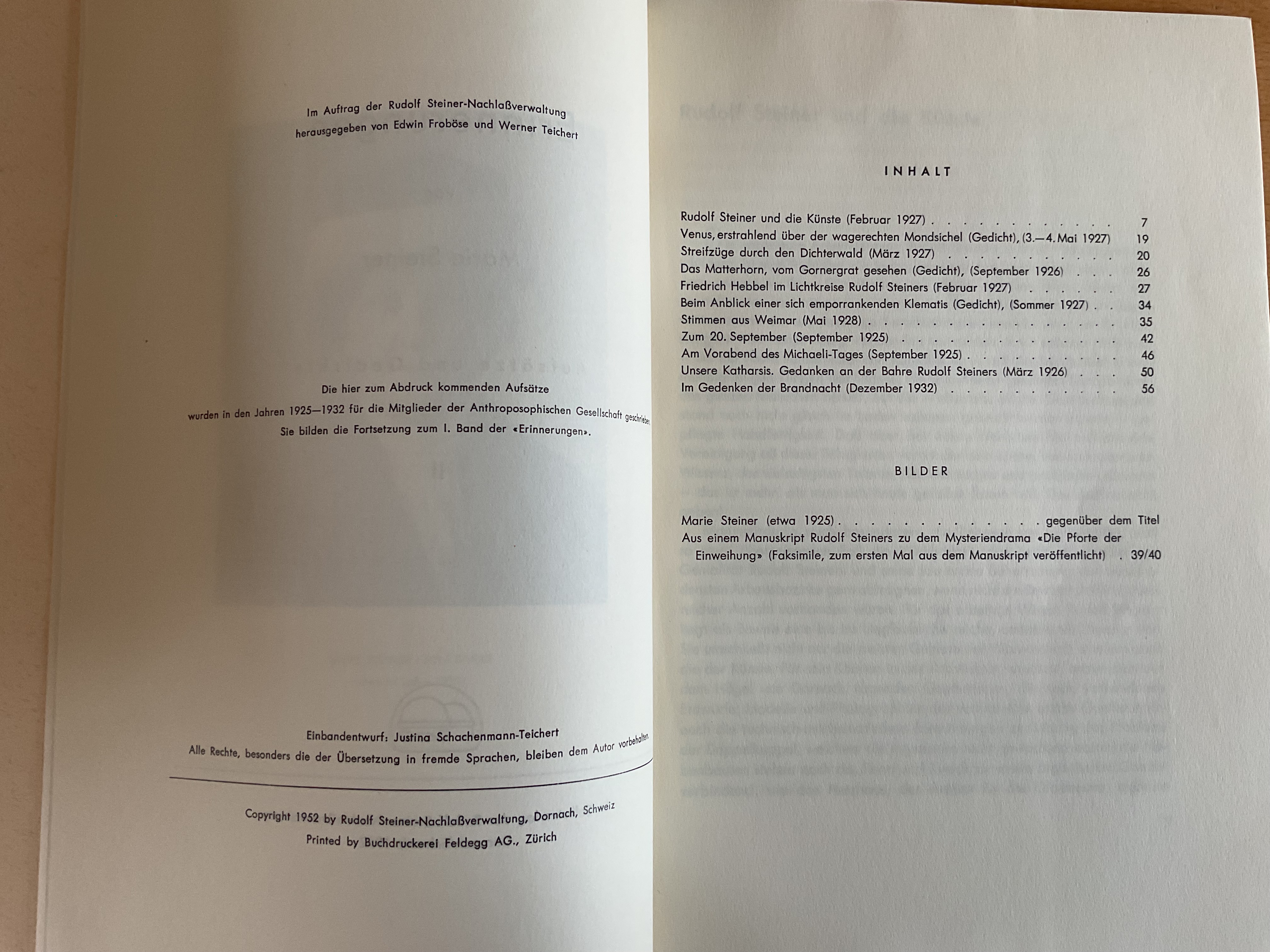 Erinnerungen von Marie Steiner. Aufsätze und Gedichte II - M. Steiner