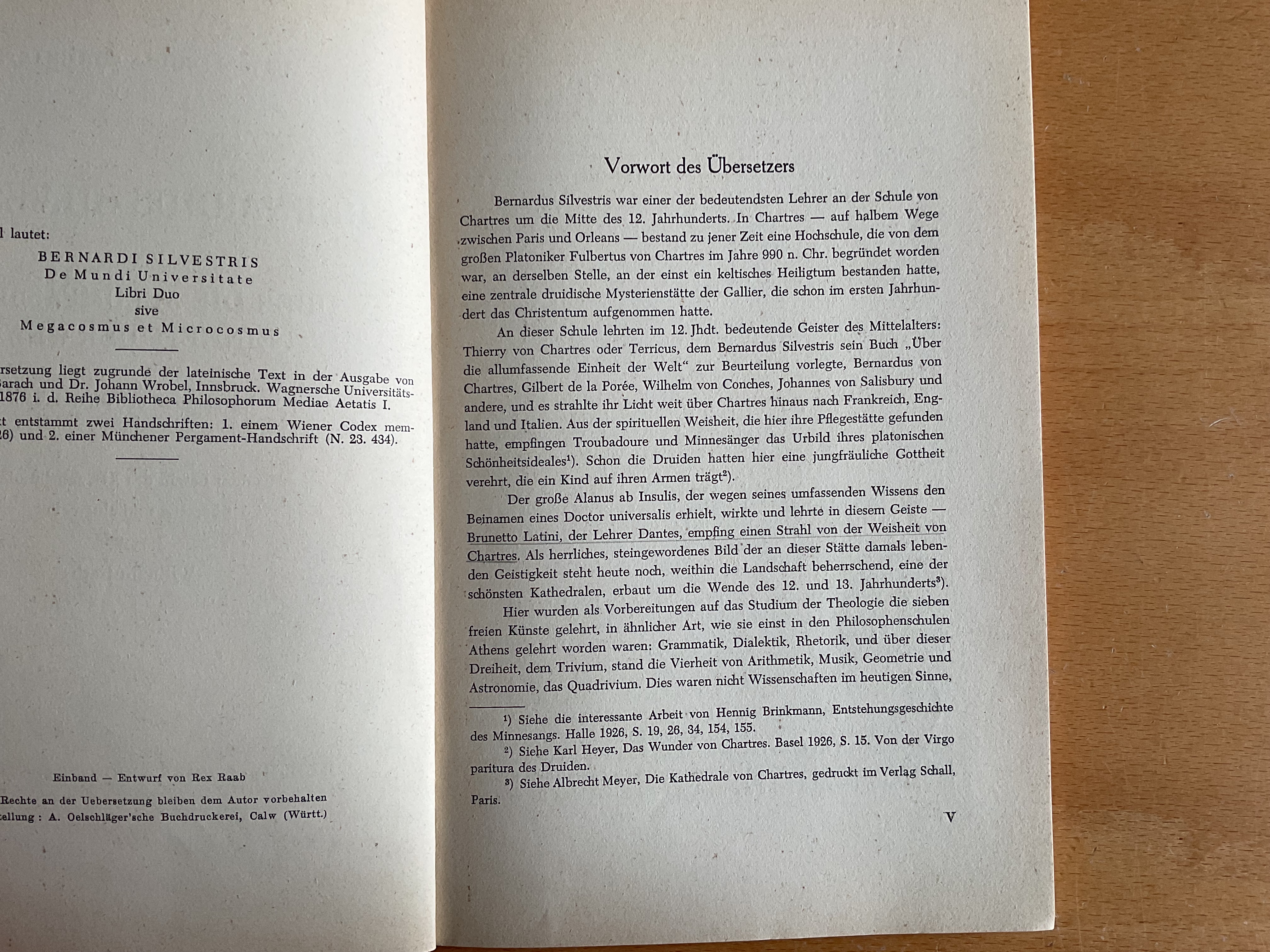Bernardus Silvestris über die allumfassende Einheit der Welt - W. Rath