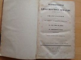 Handwörterbuch der Griechischen Sprache begründet von Franz Passow, 4 boeken