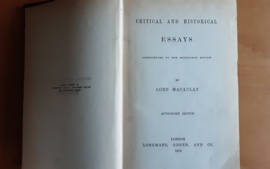 Critical and historical essays - L. Macaulay