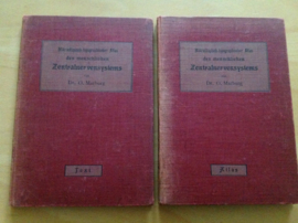 Set a 2x Mikroskopisch-topographischer Atlas des menslichen Zentralnervensystems - O. Marburg