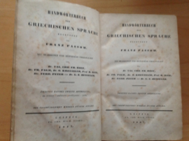 Handwörterbuch der Griechischen Sprache begründet von Franz Passow, 4 boeken