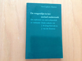 De vragenlijst in het sociaal onderzoek - J. de Jong-Gierveld / J. van der Zouwen