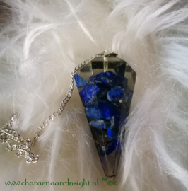 Orgonite Pendel Lapis Lazuli facet geslepen spitse punt
