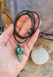 Aventurijn groen ketting mannen cone