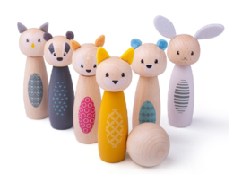 HOUTEN KEGEL SPEL - DIER FIGUREN