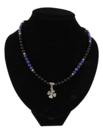 Onyx / Lapis Lazuli edelsteen ketting mannen