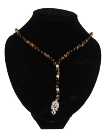 Tijgeroog / Onyx edelsteen ketting mannen