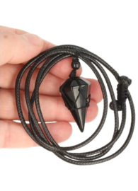 Obsidiaan zwart ketting mannen cone
