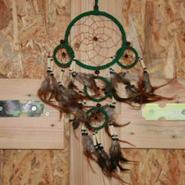 Dream Catcher met kralen groen Ø 12cm